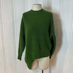 MICHAEL KORS Collection 100% Cashmere Asymmetrical Ribbed Sweater XS Oversized
